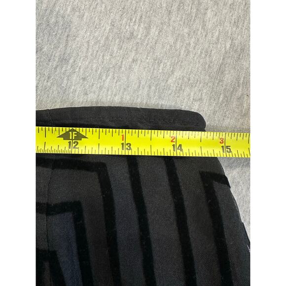 C'est City Women's Silk Blend Black Lined Skirt Burnout Velvet Geometric Print - Picture 5 of 6
